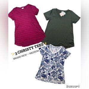 Lot of 3 NWT LuLaRoe Christy Tees – Size Medium
